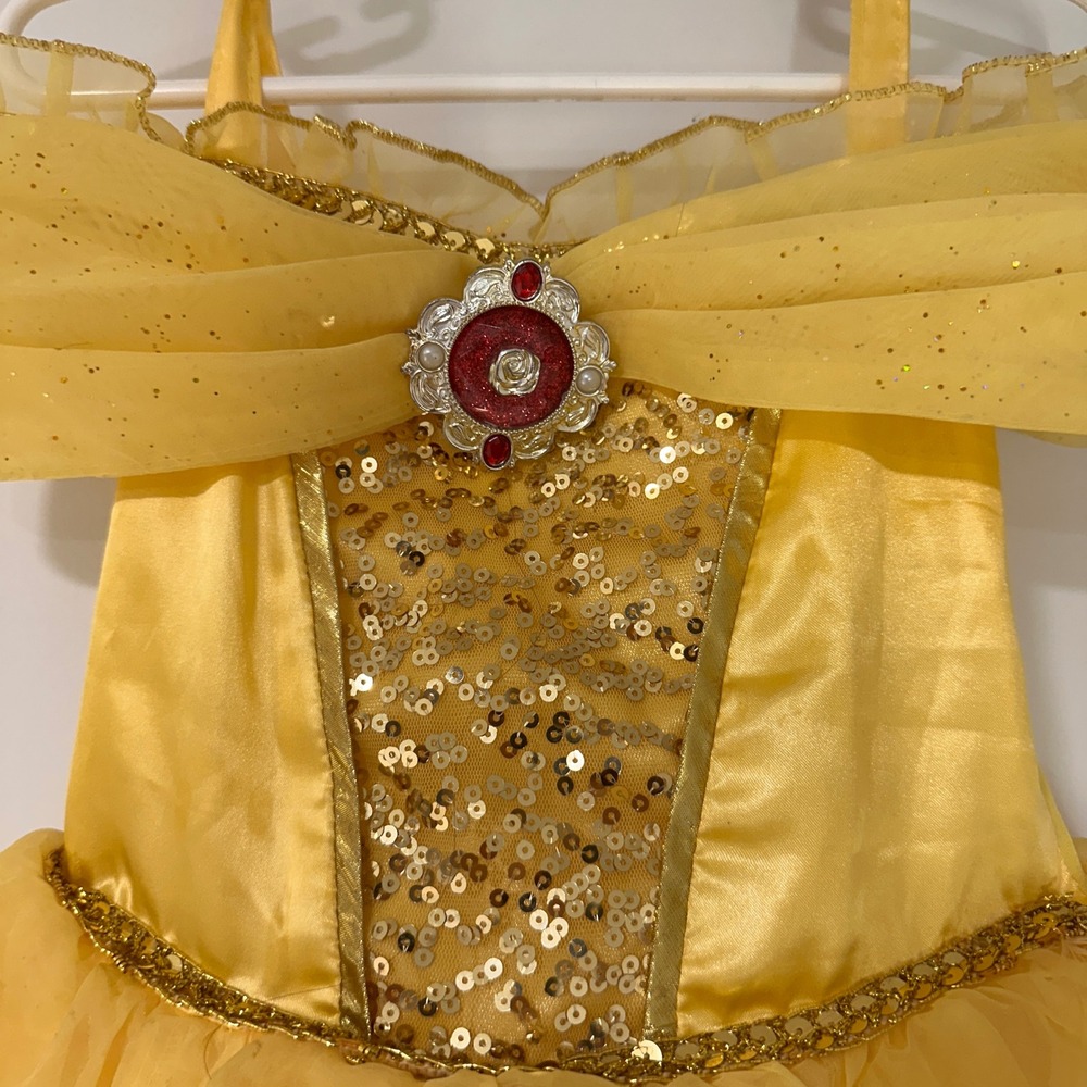 Disney Belle Beauty and the Beast Costume Kids Size 3 Yellow Sequin | Princess - Picture 2 of 10